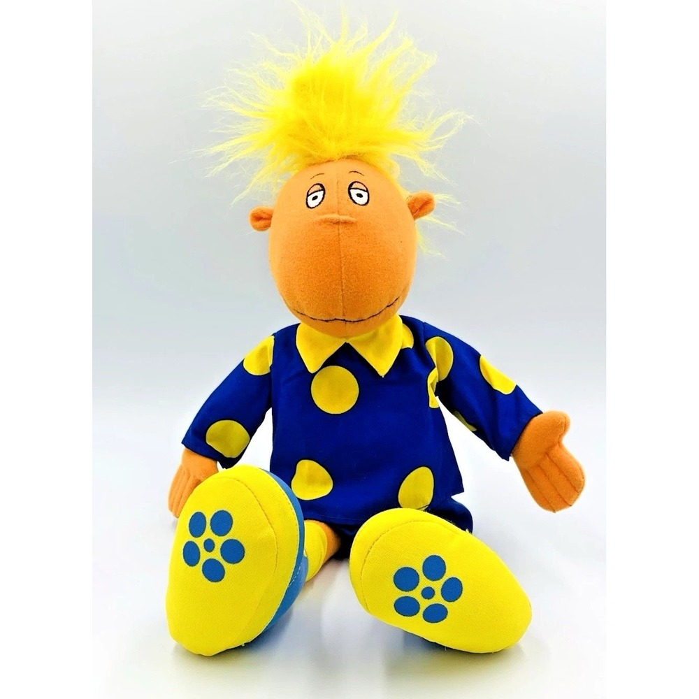 BBC Tweenies Fizz Plush‎ Doll Blue Yellow Polka Dot Vintage Toy
